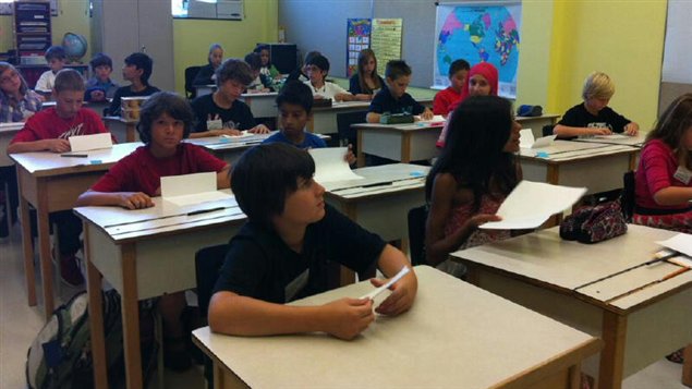 Une classe de l'école Brébeuf de Sherbrooke