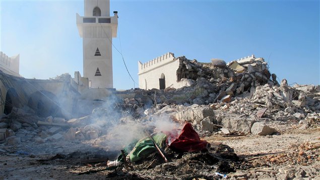 Les décombres du mausolée Al-Shaab Al-Dahman, près de Tripoli
