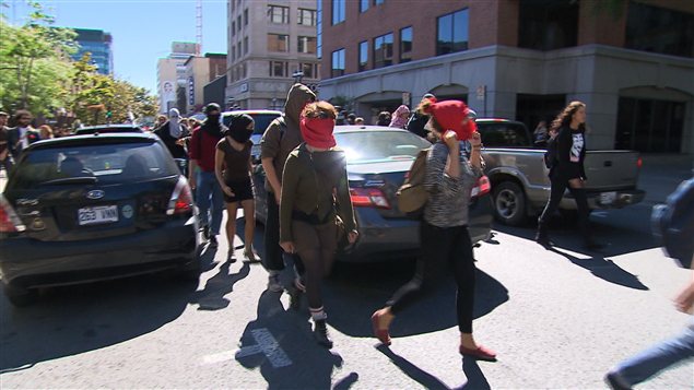 Manifestation près de l'UQAM, le 29 août 2012