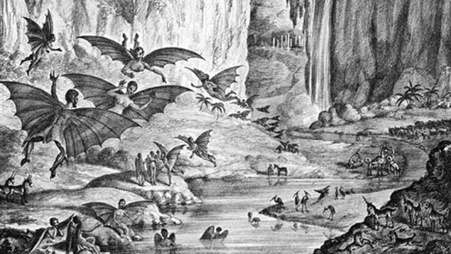 Peuple �trange vivant sur la Lune selon le canular de 1835