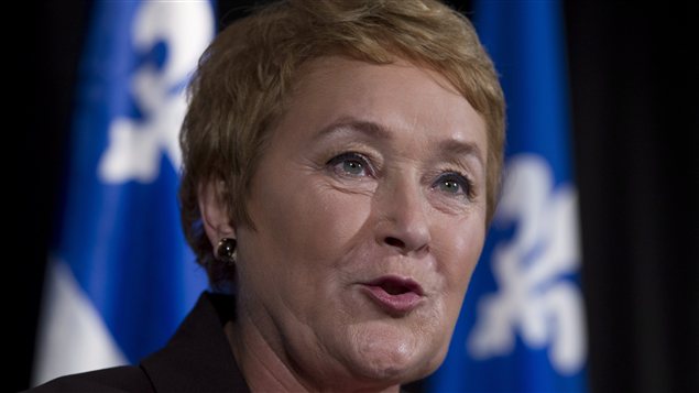 Pauline Marois en point de presse au lendemain de son élection