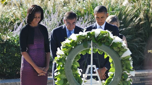 Michelle Obama, Leon Panetta et Barack Obama