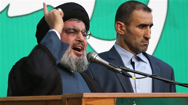 Le chef du Hezbollah libanais, Hassan Nasrallah, a prononcé un rare discours devant la foule réunie à Beyrouth.