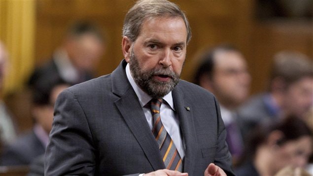 Le chef néo-démocrate Thomas Mulcair à la Chambre des communes, jeudi le 27 septembre 2012