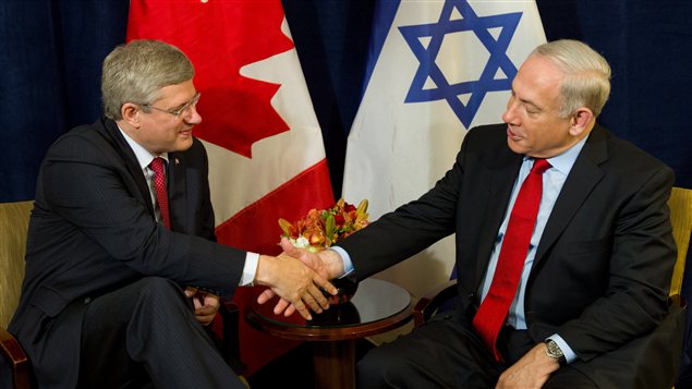 Le premier ministre Harper et son homologue israélien en septembre à New York.