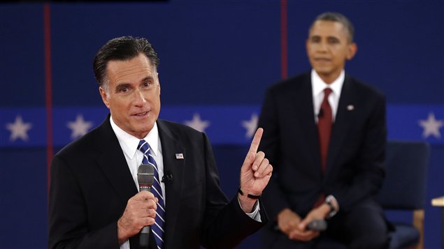Le candidat républicain Mitt Romney au deuxième débat télévisé.