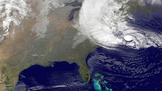 L'ouragan Sandy au large de la côte est américaine