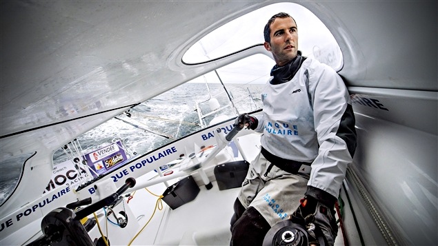 Armel LeCléac'h dans son bateau