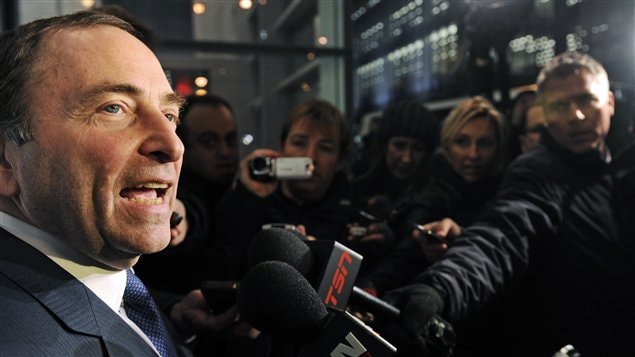 Gary Bettman commente les pourparlers entre la LNH et l'Association des joueurs à New York.