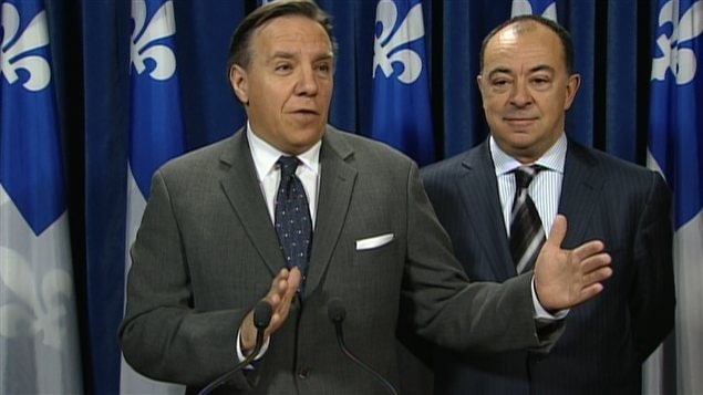 Le chef de la CAQ, François Legault, et le porte-parole du parti en matière de Finances, Christian Dubé.