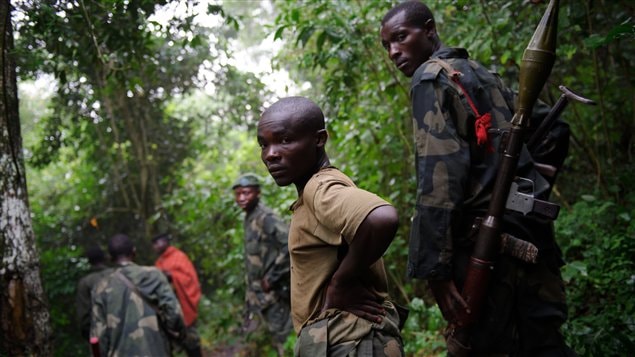 Des rebelles du M23 dans la jungle du Nord-Kivu, en République démocratique du Congo (juillet 2012)