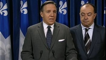 François Legault et le porte-parole de la CAQ en matière de finances, Christian Dubé, ont critiqué le budget Marceau.