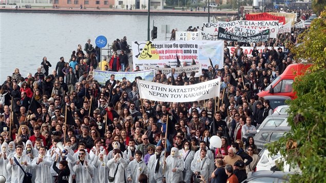 Environ 3000 personnes ont manifesté dans les rues de Thessalonique