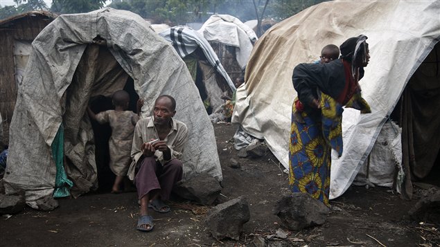 Des Congolais réfugiés dans un camp près de la ville de Goma, dans l'est du pays