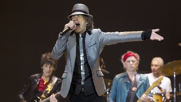 Les Rolling Stones, lors du premier de leur série de concerts visant à célébrer le 50e anniversaire du groupe