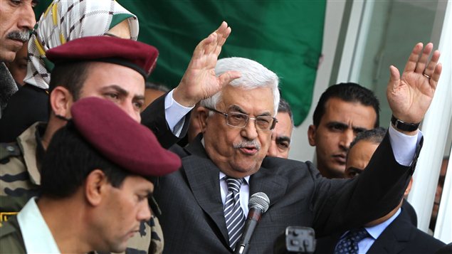 Mahmoud Abbas s'est adressé à des Palestiniens à Ramallah avant son départ pour New York.