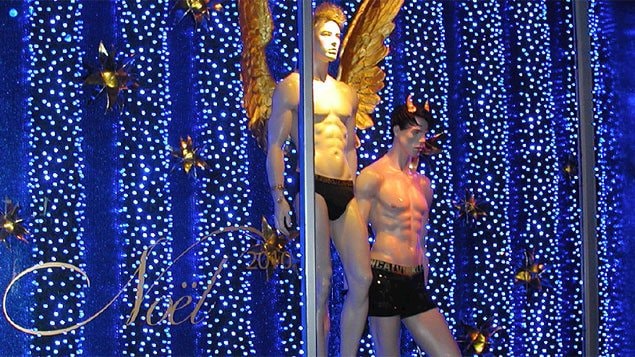 La vitrine de Noël de Priape réalisée par Étalage B