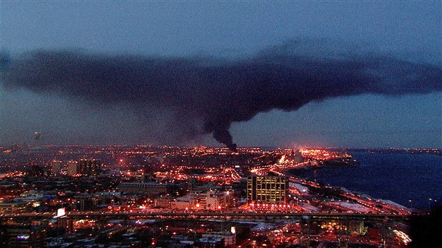 Incendie sur l'île-de-Montréal