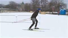 L'ancien fondeur Pierre Harvey a pu tester le parcours mardi matin.