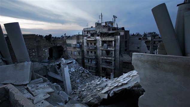 Maisons endommagées à Alep, 29 novembre 2012