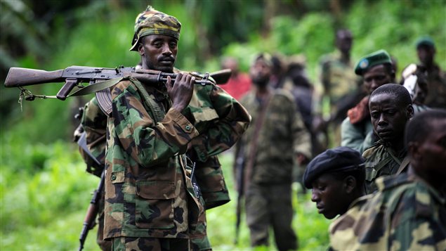 Des rebelles du M23 dans le village de Karuba, dans l'est de la République démocratique du Congo.