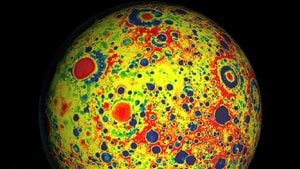 Cette image montre les champs de gravité de la Lune