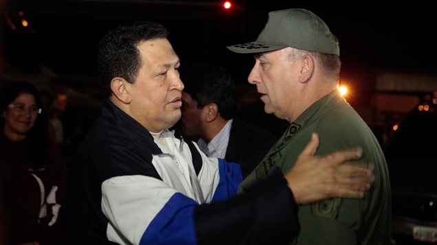Hugo Chavez lors de son retour au Venezuela après de nouveaux traitements à Cuba