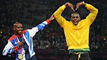 Usain Bolt et Mohamed Farah aux Jeux de Londres