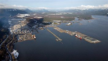 vue aérienne du port de Kitimat