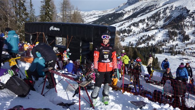 Caroline Calvé à Carezza, en Italie, quelques heures avant sa première victoire en Coupe du monde