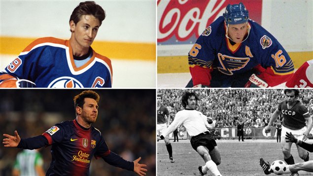 Wayne Gretzky, Brett Hull, Lionel Messi, Gerd Mueller