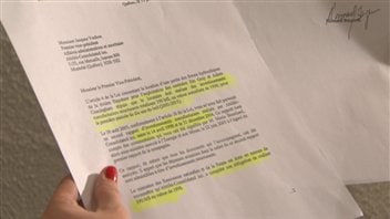 La lettre envoyée à Produits forestiers Résolu