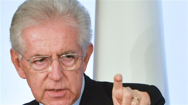 Mario Monti, chef du gouvernement démissionnaire