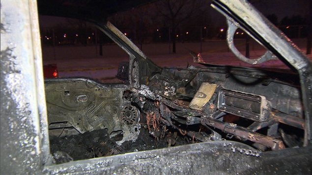 Une camionnette de déneigement incendiée