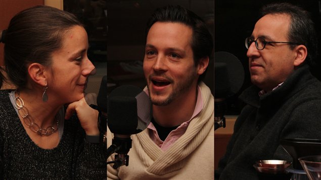 Marie-Claude Lortie, Jean-Fran�ois Leduc et Yvan Marcoux. Radio-Canada/C�cile Gladel