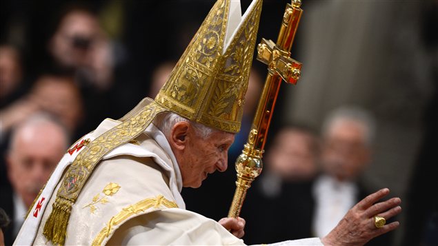 Le pape Benoit XVI pendant la messe du Nouvel An, le 1er janvier 2013.