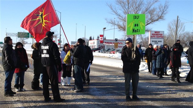 Idle No More avenue Portage blocus