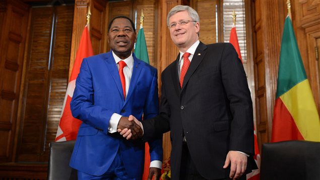 Le président du Bénin Thomas Boni Yayi et le premier ministre Stephen Harper