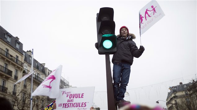 Manifestation contre le mariage gai à Paris, dimanche