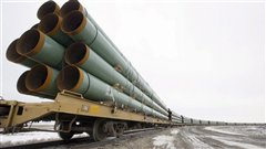Des tuyaux de TransCanada servant à construire des pipelines