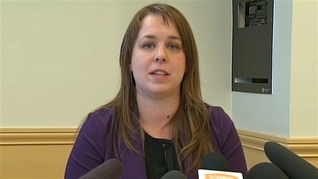 Martine Desjardins, présidente de la FEUQ, en conférence de presse le 16 janvier 2013