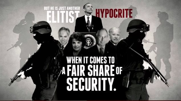 La NRA accuse Obama d'être un élitiste hypocrite.
