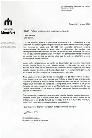 L'établissement a envoyé des lettres à ses patients pour les informer de la situation.