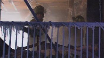 Les pompiers au travail par -35°C