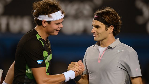 Le Canadien Milos Raonic et le Suisse Roger Federer � Melbourne
