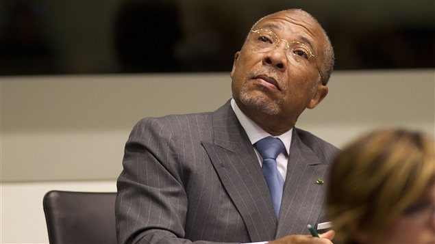 L'ex-chef d'État du Liberia Charles Taylor au Tribunal spécial pour les crimes de guerre en Sierra Leone (TSSL) le 16 mai 2012.