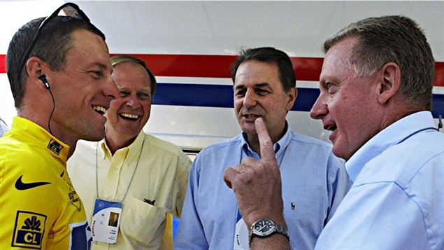 Lance Armstrong, Jacques Rogge et Hein Verbruggen