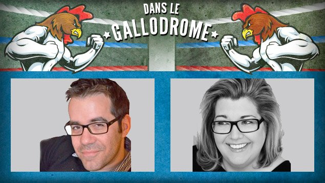 Jean-S�bastien Girard et Genevi�ve St-Germain au combat des coqs
