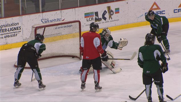 Les Mooseheads à l'entraînement au Centre Georges-Vézina