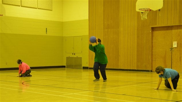 Le goalball est présenté en démonstration lors de la 30e finale régionale des Jeux du Québec à Rouyn-Noranda.